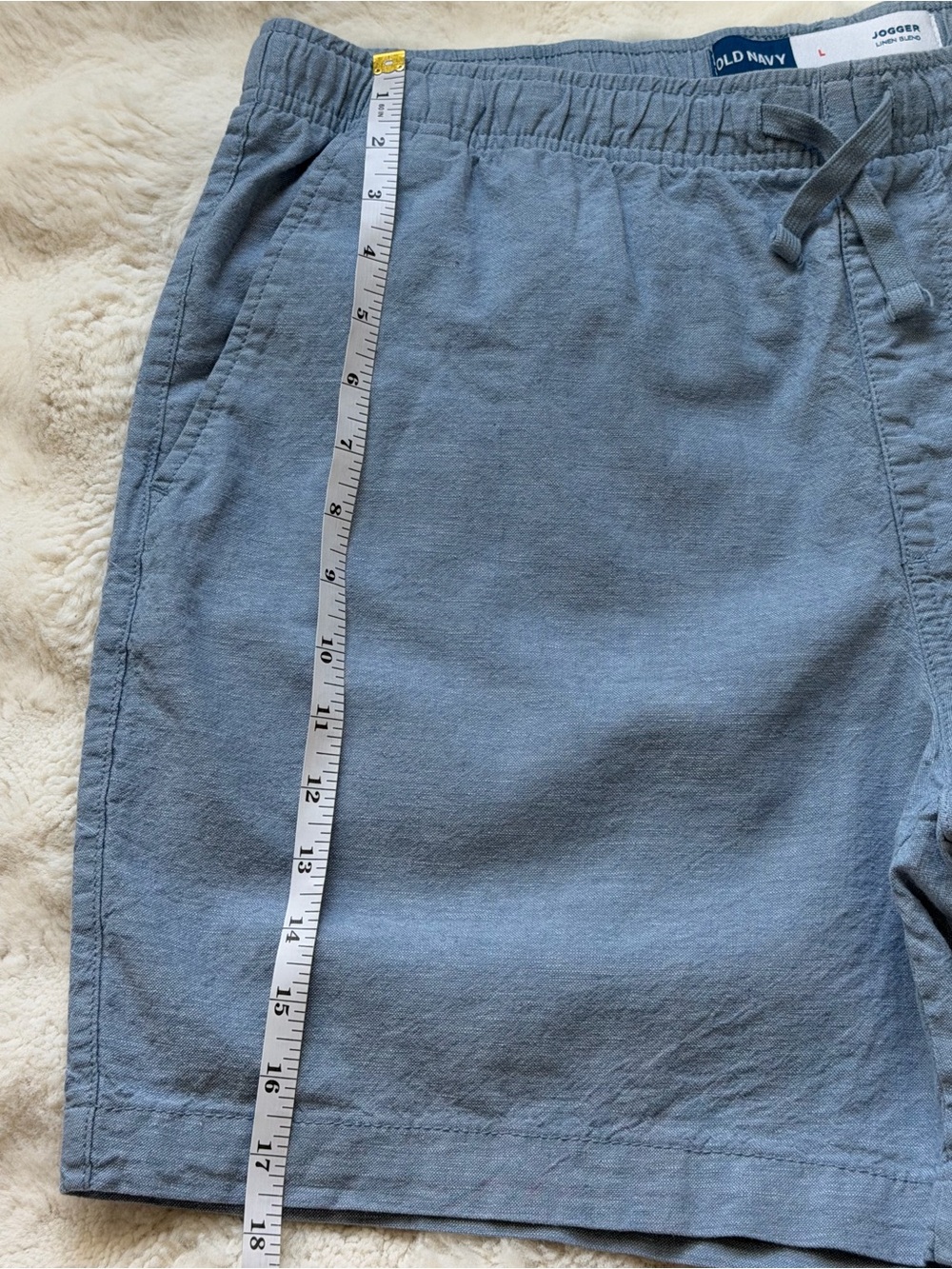 Old Navy Men’s Light Blue Linen-Blend Jogger Shorts - L - Picture 10 of 13